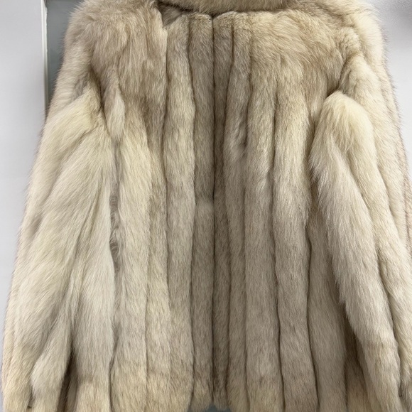 Vintage Cream Fur Coat with Plush Shawl Collar - Picture 3 of 5